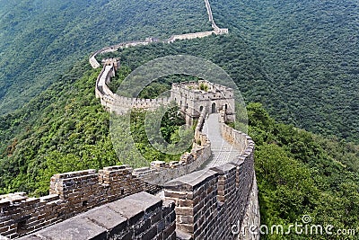 Magnificent view on the Great Wall, Beijing, China Stock Photo