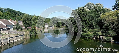 River, a magnificent view of a river in the countryside Stock Photo