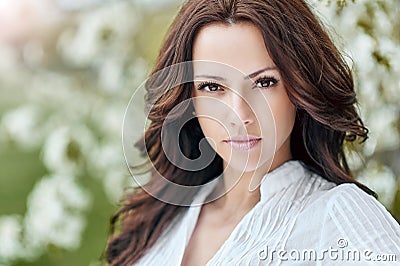 Magnificent young woman with perfect skin Stock Photo