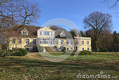 Magnificient manor house with garden in Dambeck, Mecklenburg-Vorpommern, Germany Stock Photo