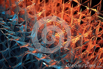 magnified view of silicon nanowires in a lattice Stock Photo
