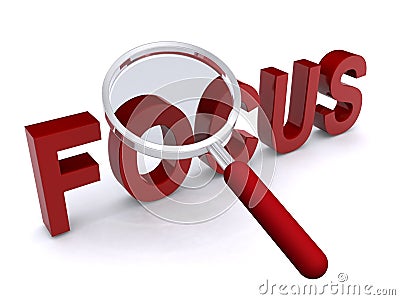 Magnified word focus Stock Photo