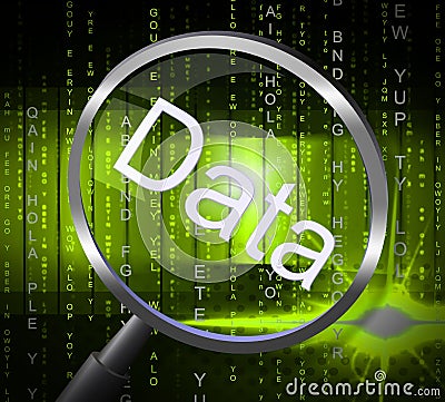 Magnifier Data Indicates Magnification Magnifying And Facts Stock Photo