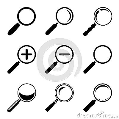 Magnifier Glass Icons Vector Illustration