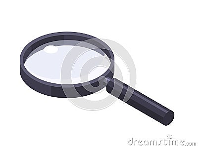 Magnifier glass isometric. Single object on a white background Vector Illustration