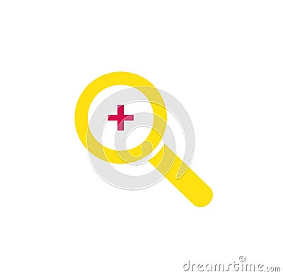 Magnifier icon. Symbol of search. Isolated object Vector Illustration