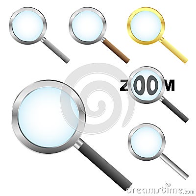 Magnifier icons Vector Illustration