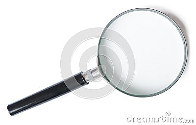 Magnifier or Magnifying glass isolated on white Stock Photo