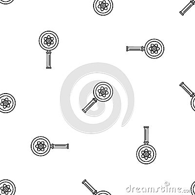 Magnify glass atom pattern seamless vector Vector Illustration