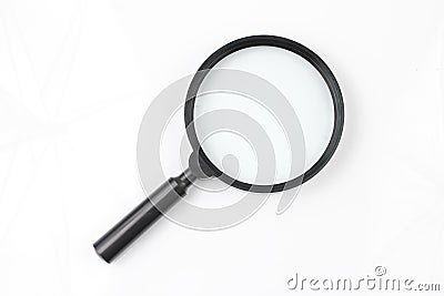 Magnify Glass on White background Stock Photo