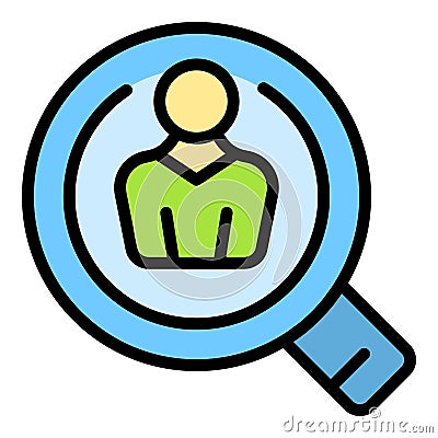 Magnifying client icon vector flat Stock Photo