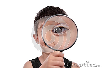 Magnifying eye Stock Photo