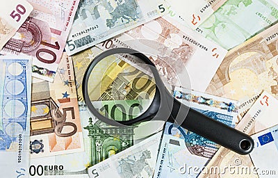 Magnifying glass Stock Photo