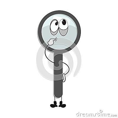 Magnifying glass cartoon thought Comic magnifying glass Stock Photo