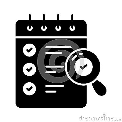 Magnifying glass with checklist showing checklist verification concept vector design Vector Illustration