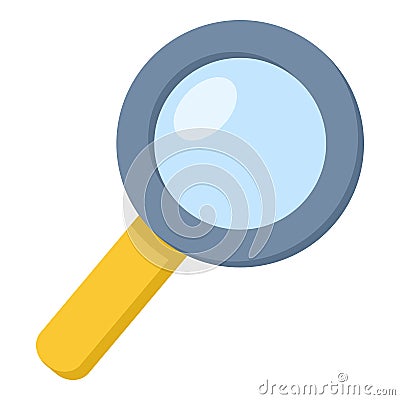 Magnifying Glass Flat Icon Isolated on White Vector Illustration