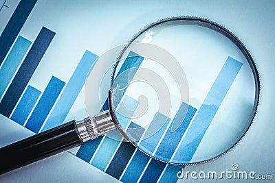 Focus on business financial graph Stock Photo