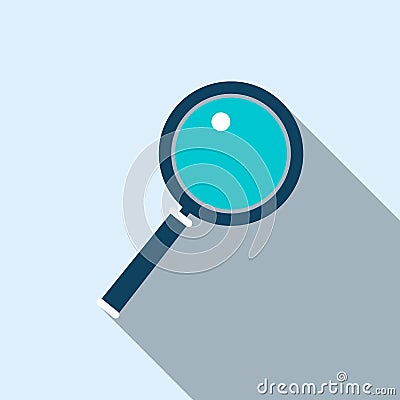 Magnifying glass icon in flat style Vector Illustration