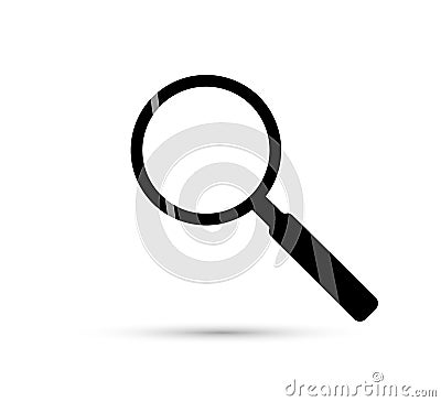 Magnifying glass icon isolated on white background illustration. Zoom symbol, or search icon Cartoon Illustration