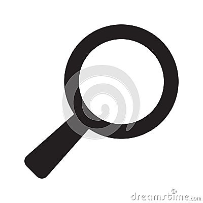 Magnifying glass icon, vector magnifier or loupe sign. Vector Illustration