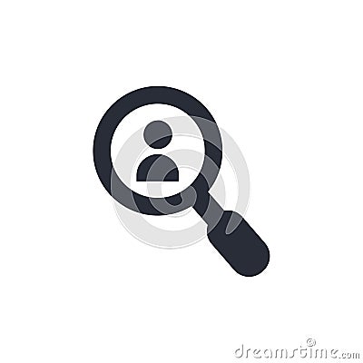Magnifying glass icon vector sign and symbol isolated on white background, Magnifying glass logo concept Vector Illustration