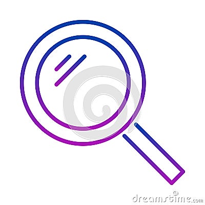 Magnifying glass line icon with gradient. Zoom lens Stock Photo