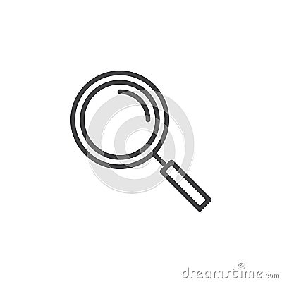 Magnifying glass line icon, outline vector sign, linear style pictogram isolated on white Vector Illustration