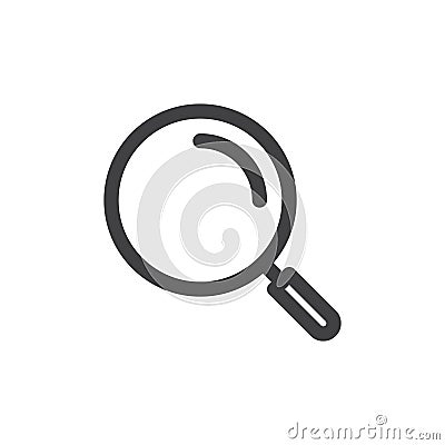 Magnifying glass line icon, outline vector sign, linear style pictogram isolated on white. Vector Illustration