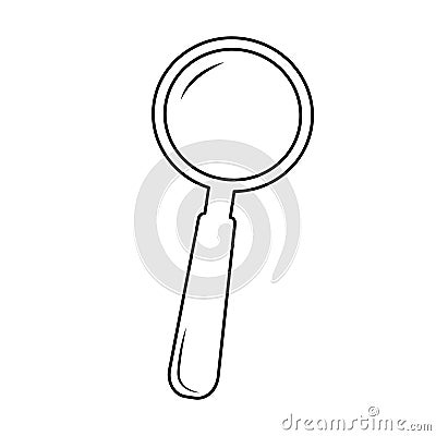 Magnifying glass linear icon. Loupe outline vector sign. Search, find symbol Vector Illustration