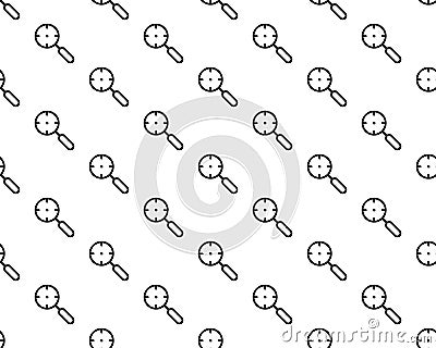 Magnifying Glass, Magnifiers Linear Vector Icons Seamless Pattern. Magnifying Search Tool Symbols Pack. Internet Vector Illustration