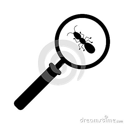 Magnifying glass with marching ants over white background Vector Illustration