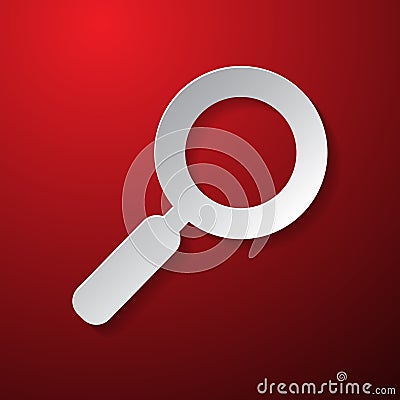 Magnifying Glass Paper Symbol Vector Illustration