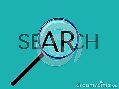 Magnifying glass with search words. Search ideas Vector Illustration