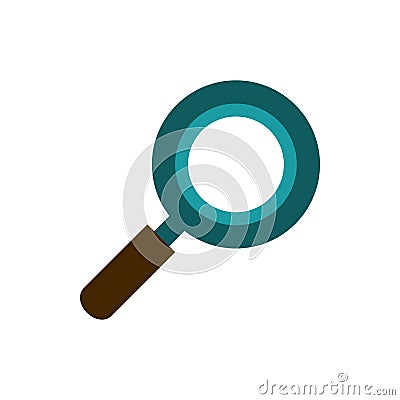 Magnifying glass searching business strategy icon Vector Illustration