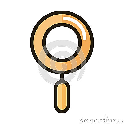 Magnifying glass searching internet web technology interface line and fill style icon Vector Illustration