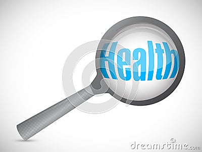 Magnifying glass showing health word Stock Photo