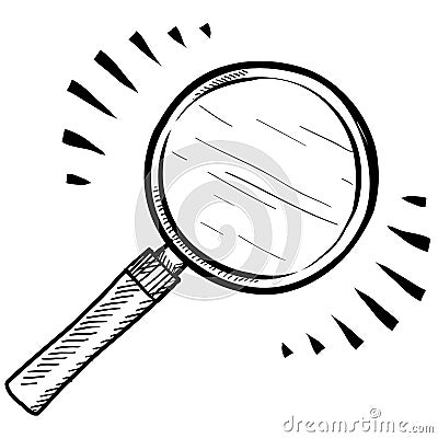 Magnifying glass sketch Vector Illustration