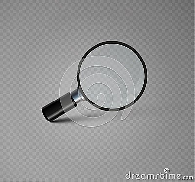 Magnifying glass on a transparent background.set. Vector Illustration