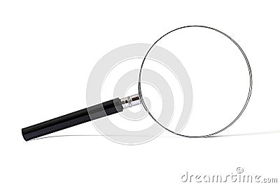 A Magnifying Glass in White Background Stock Photo