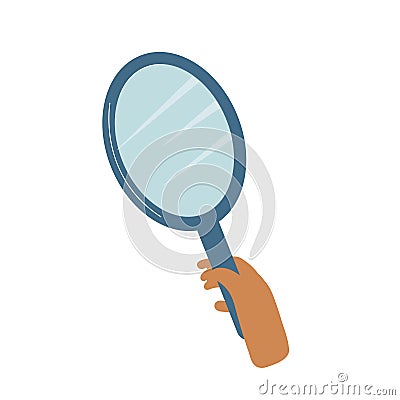 Magnifying loupe in the hand. Detective agency concept. Vector illustration Vector Illustration