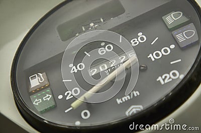Odometer vintage scooters Stock Photo
