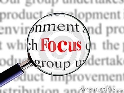 Magnifying on word focus Stock Photo