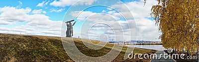 Magnitogors, Russia - October 22, 2018: Monument to the worker p Editorial Stock Photo