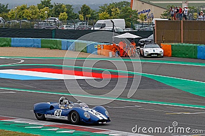 Sport car race, marshalls and spectators Editorial Stock Photo