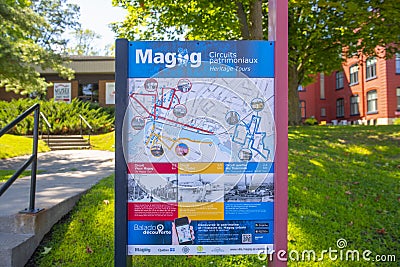 Magog historic downtown, Quebec, Canada Editorial Stock Photo