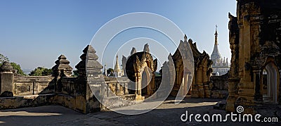 Maha Aung Mye Bonzan Monastery (Inwa, Myanmar) Stock Photo