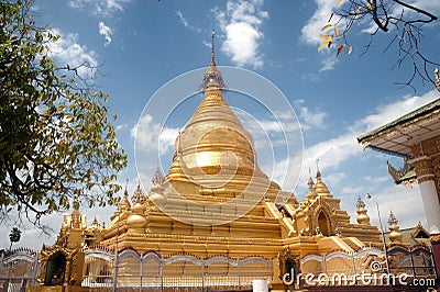 Maha Lokamarazein Kuthodaw Pagoda in Myanmar. Stock Photo