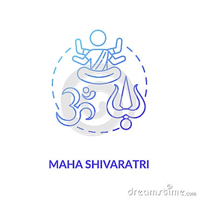 Maha shivaratri concept icon Vector Illustration