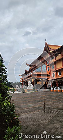 Maha vihara Maitreya temple in medan cemara asri Editorial Stock Photo