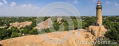 Mahabalipuram lighthouse, Mahabalipuram, Tamil Nadu, India Stock Photo